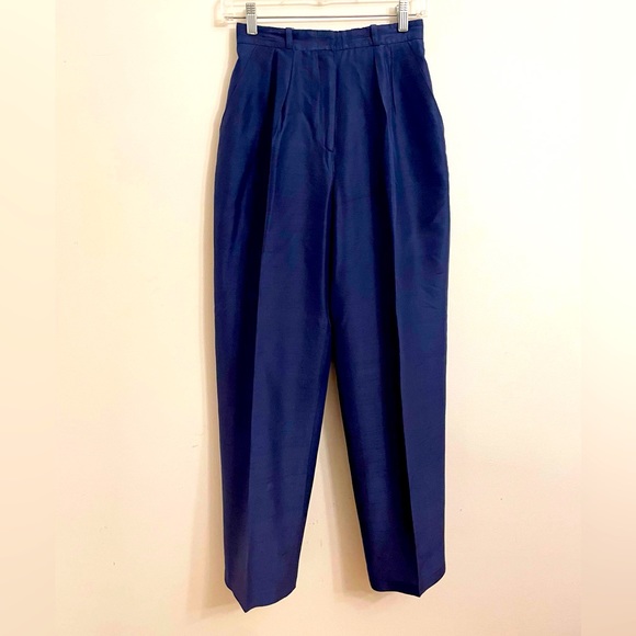 Rare 1970s Emilio Bravini Vintage 100% Silk tailored pants. - Picture 3 of 13
